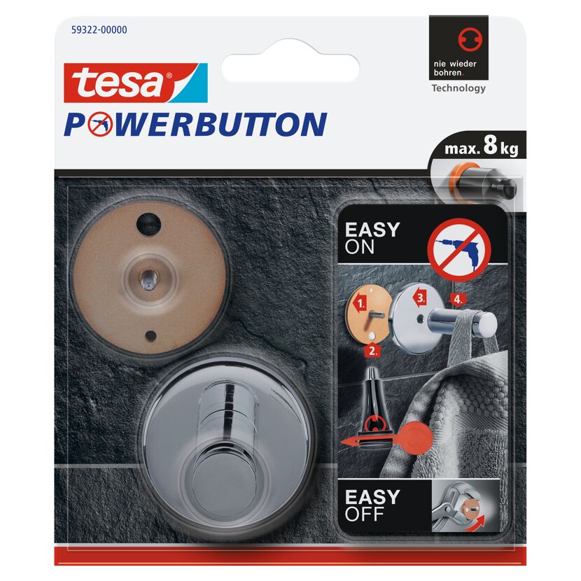 Haken 'Powerbutton Universal Large' selbstklebend