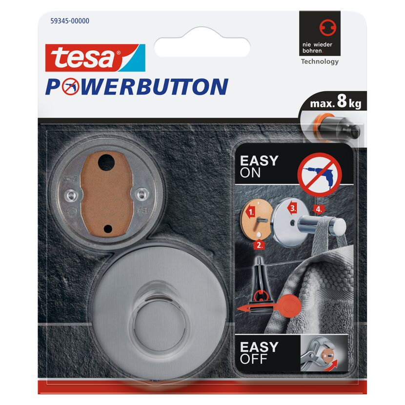 Haken 'Powerbutton' rund selbstklebend