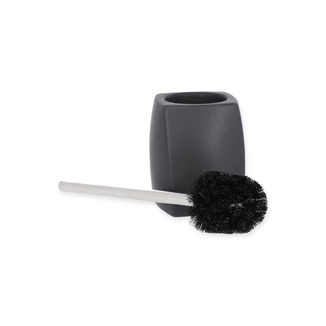 Schwarze WC-Garnitur mit Bürste und Halter