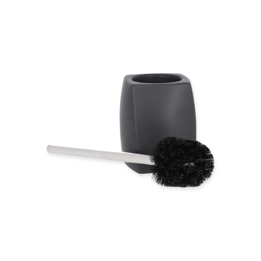 Schwarze WC-Garnitur mit Bürste und Halter