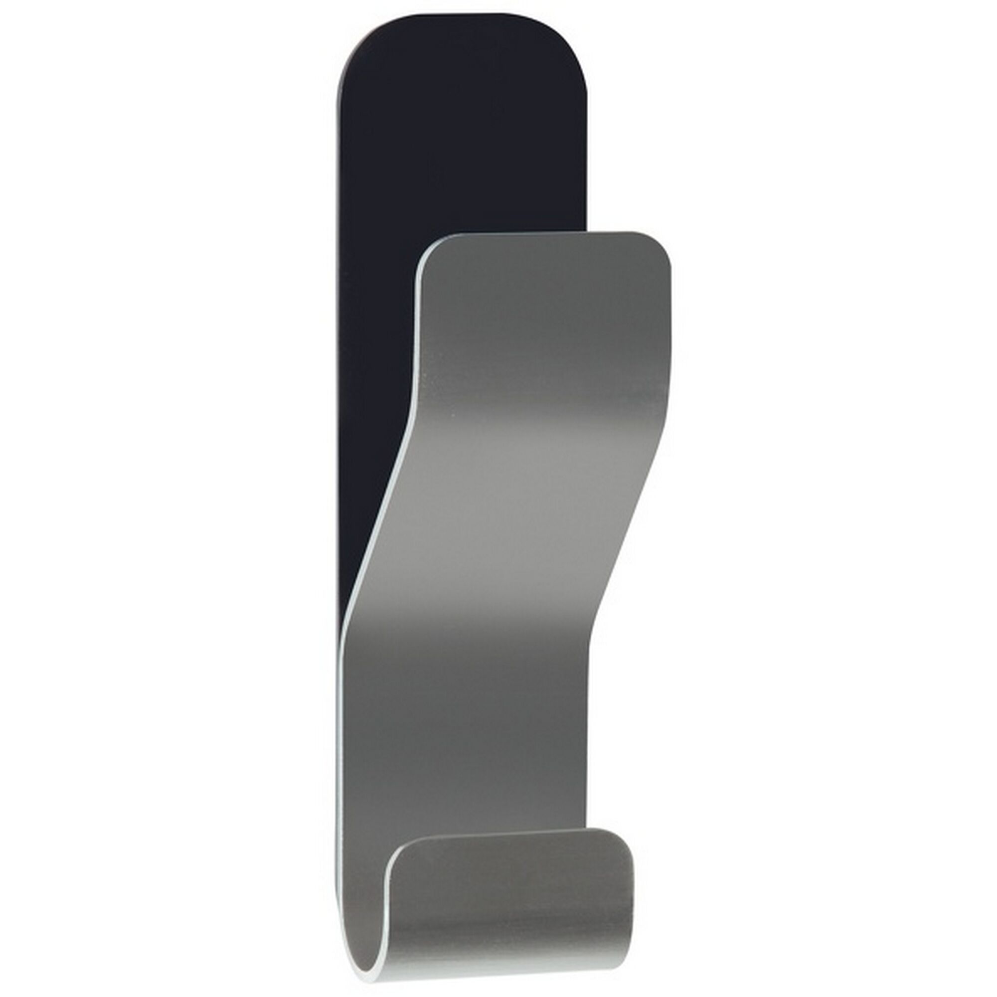 Silberner Wandhaken mit schwarzer Fläche