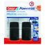Zwei schwarze Tesa Powerstrips Klebehaken