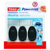 Tesa Powerstrips Klebehaken, 4er-Pack, schwarz