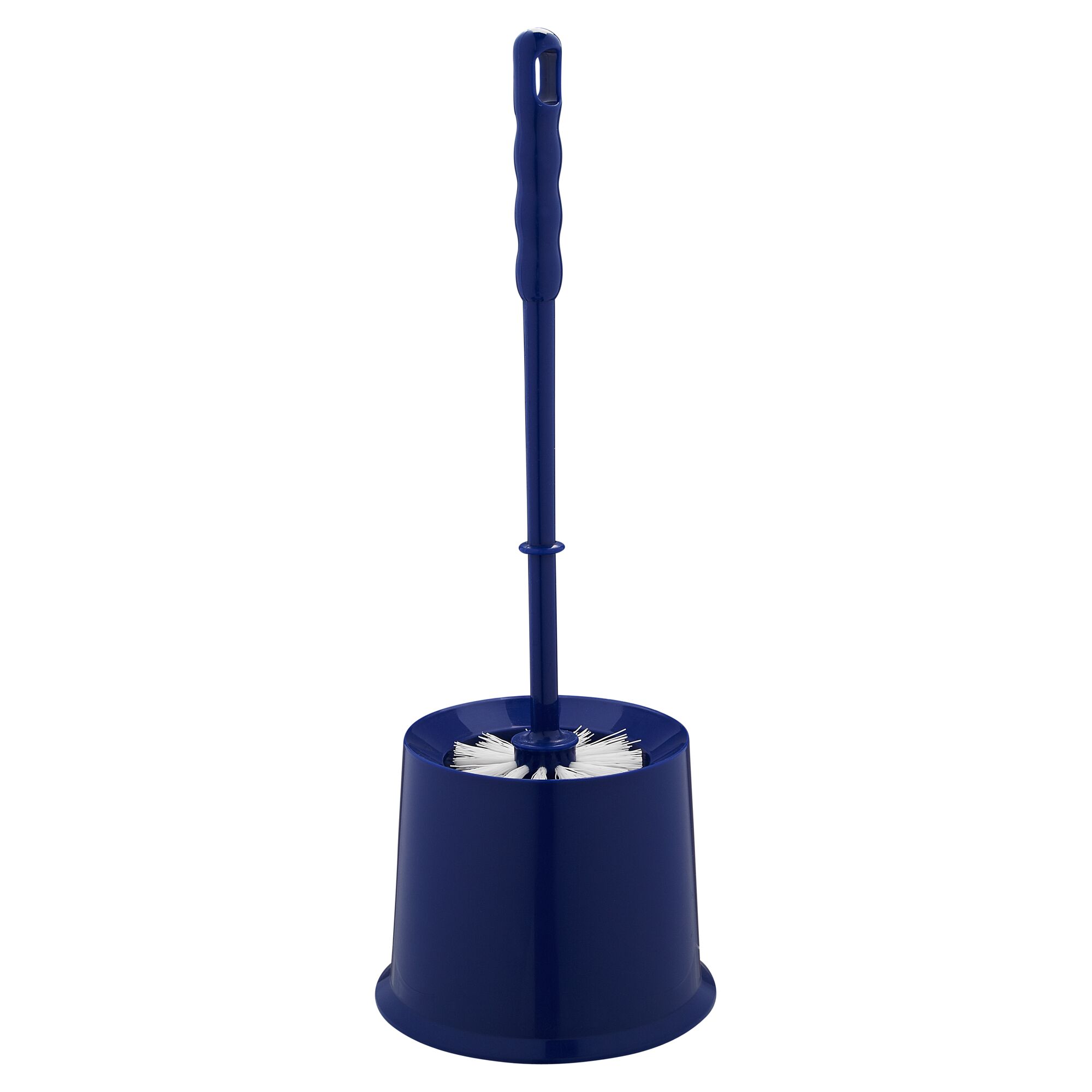 Blaue WC-Garnitur mit Bürste und Halter