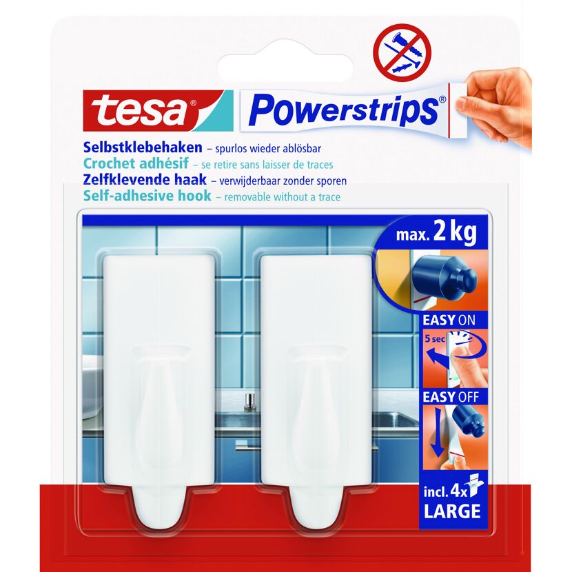 Powerstrips Haken "Large Trend" weiß 2 Stück
