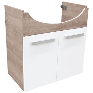 Waschbeckenunterschrank 'A-Vero' braun, weiß 63 x 64 x 35 cm
