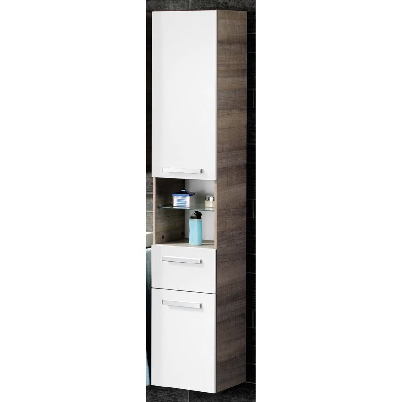 Hochschrank A-VERO HS 2T/1S Eiche/Weiß