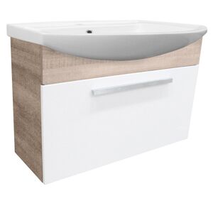 Waschbeckenunterschrank 'A-Vero' braun, weiß 98,5 x 64 x 35 cm