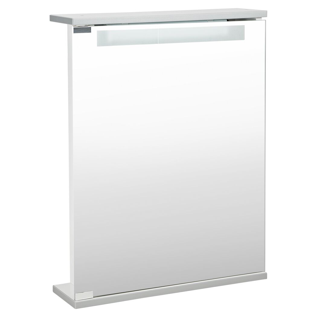 Weißer Spiegelschrank Cento mit Aluoptik