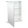 Weißer Spiegelschrank Cento geöffnet.