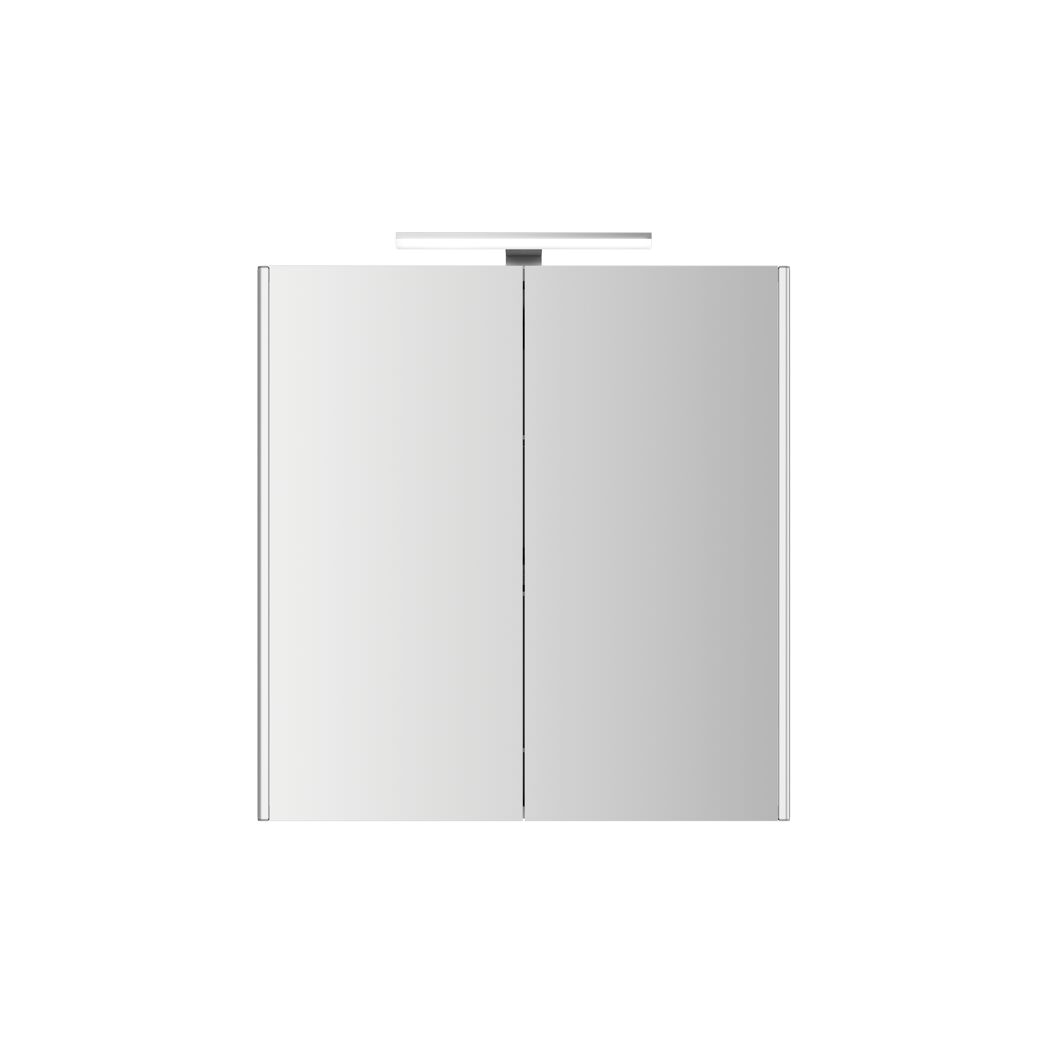 Spiegelschrank mit zwei Türen und Lampe