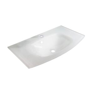Glasbecken 'Verona' geschwungen weiß 80,5 cm