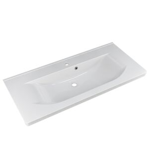 Waschbecken 'Primo' Mineralmarmor weiß 110 x 3,5 x 51 cm