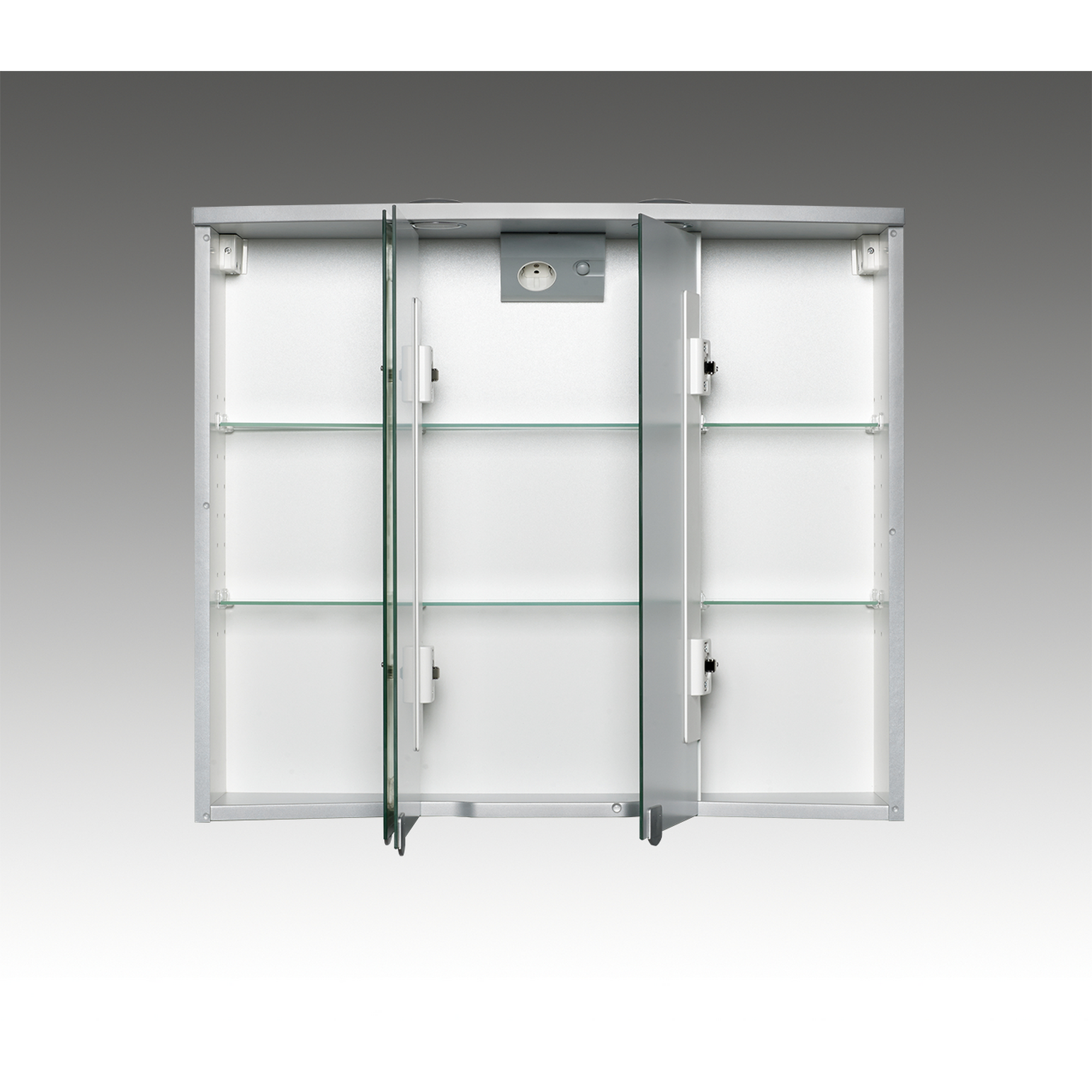 LED-Spiegelschrank 'Trava' aluminiumfarben matt 75 x 65 x 22 cm + product picture