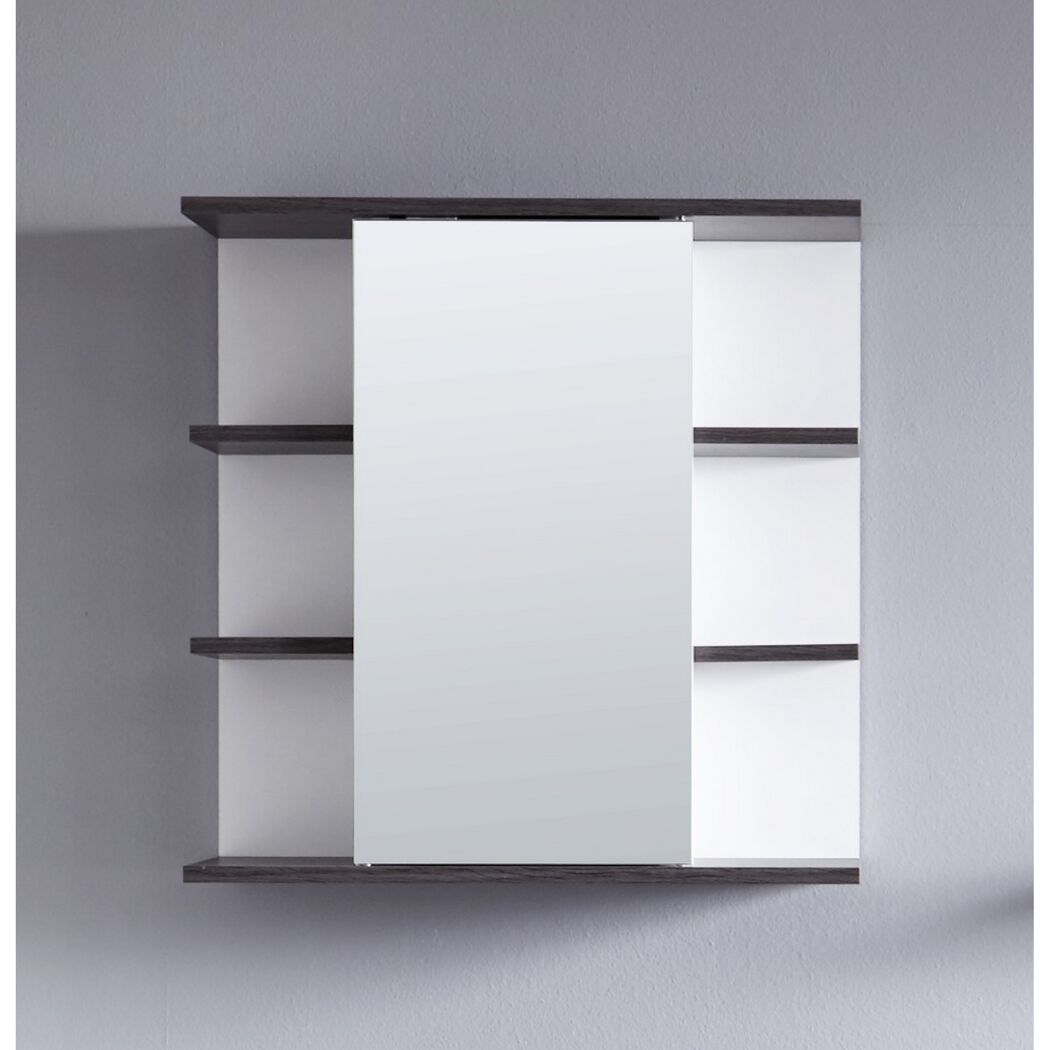 Weißer Spiegelschrank mit zwei Ablagefächern