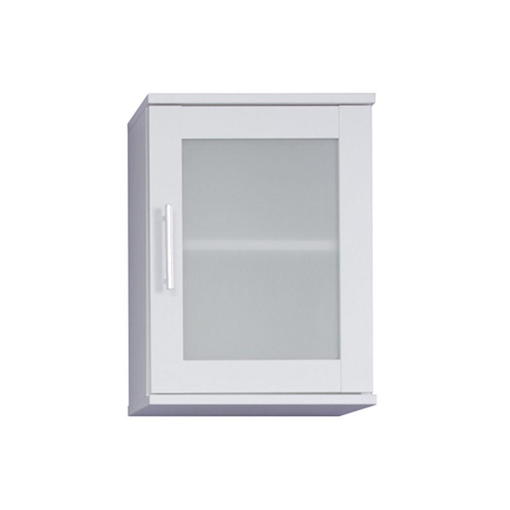 Weißer Hängeschrank mit Glastür