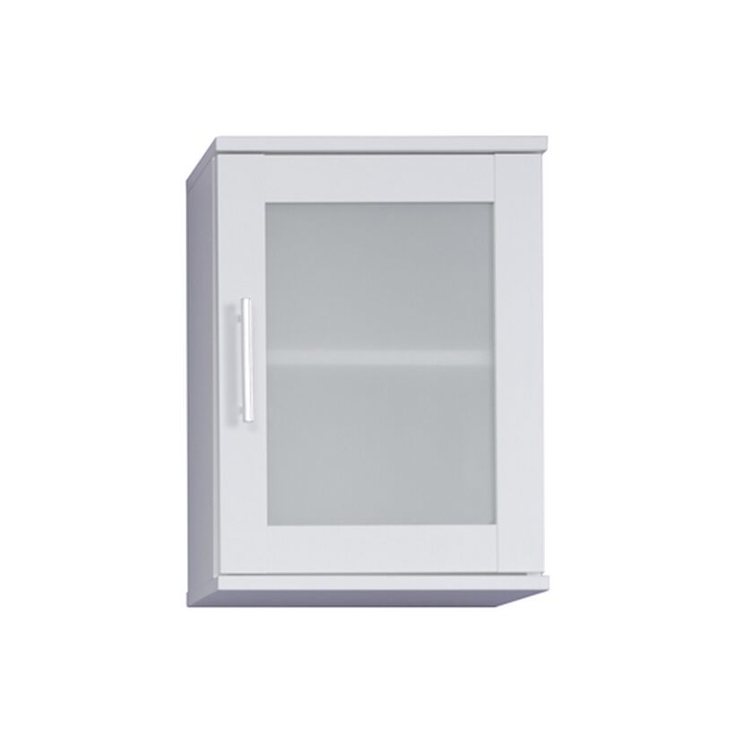 Weißer Hängeschrank mit Glastür