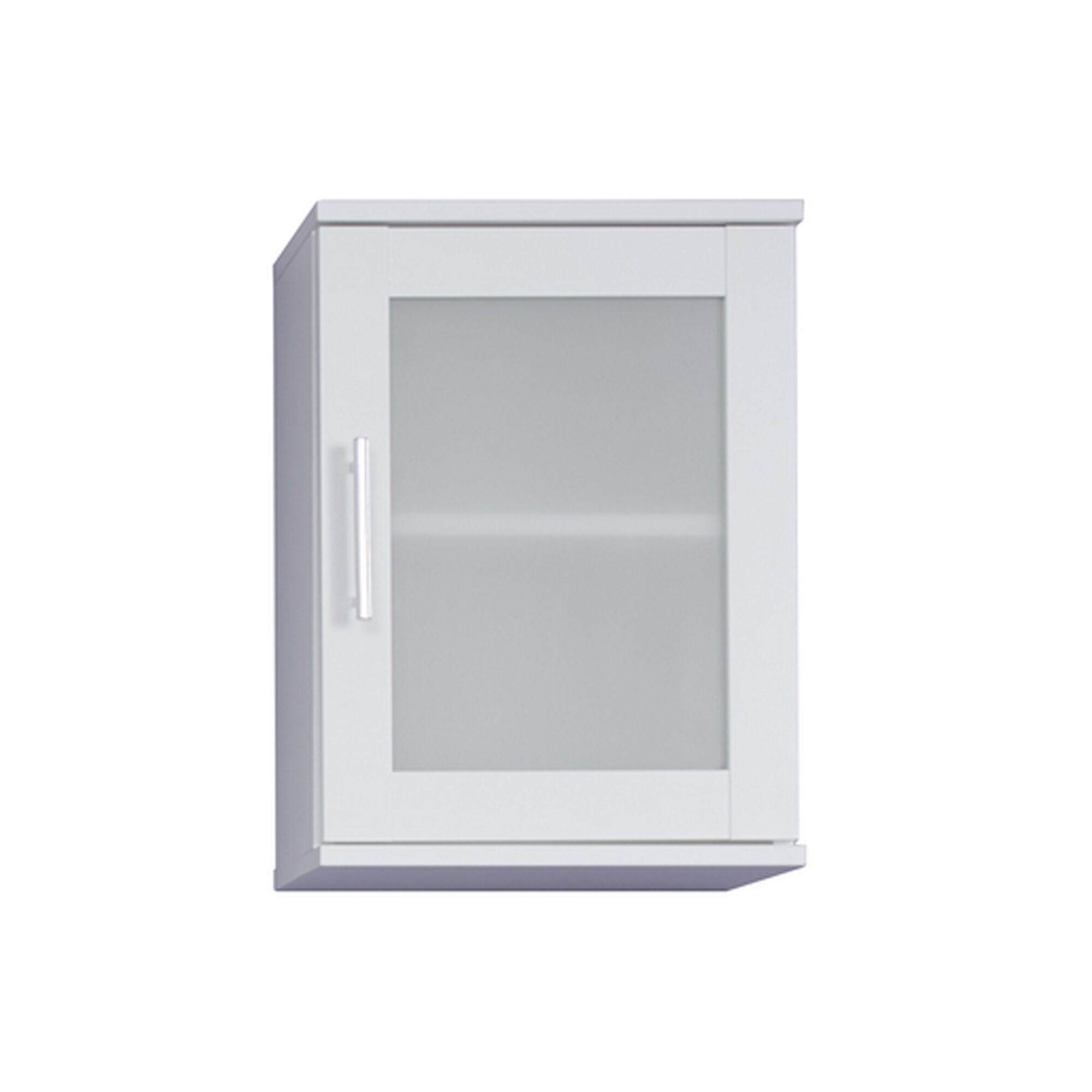 Weißer Hängeschrank mit Glastür