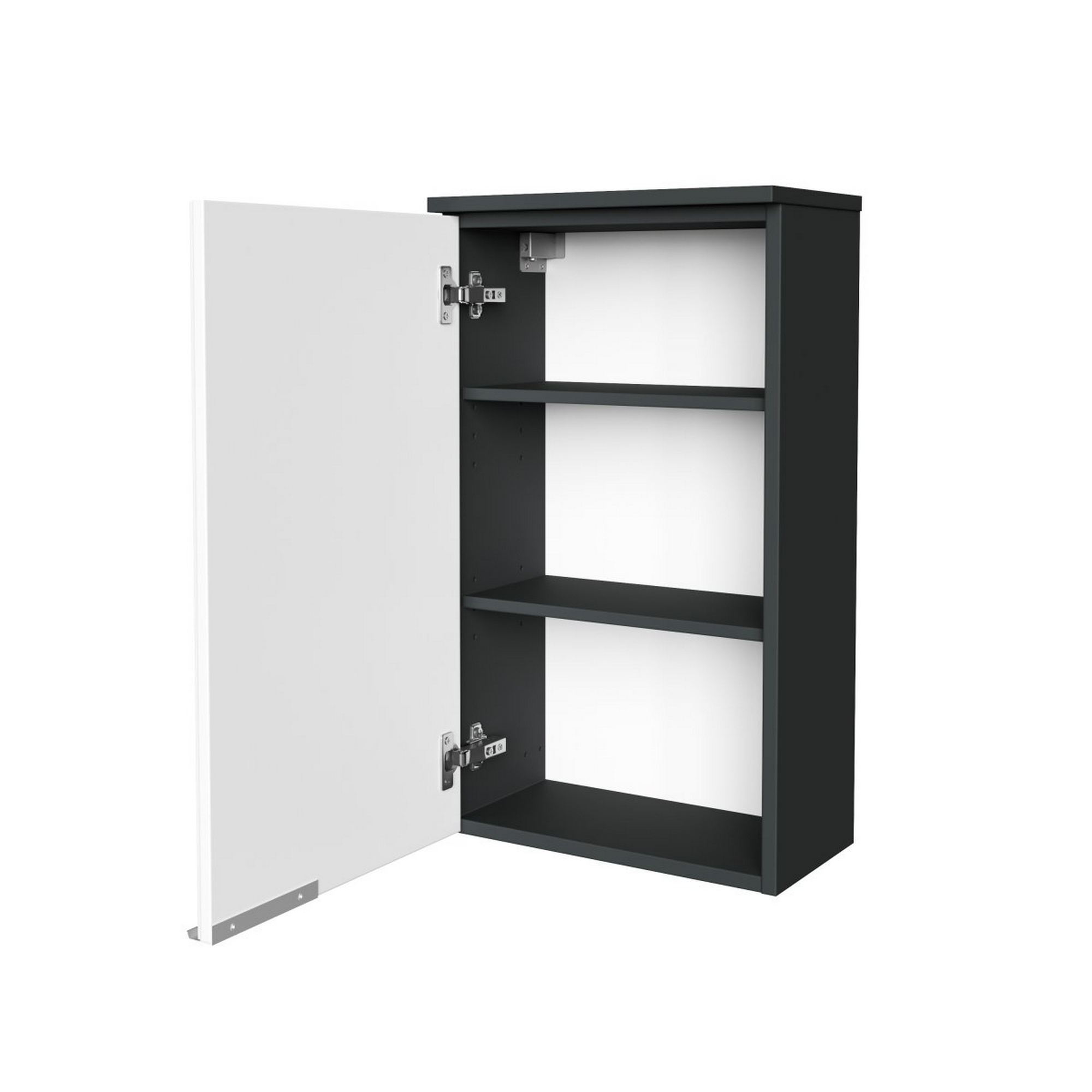 Hängeschrank 'Kara' anthrazit, weiß matt 40,5 x 70 x 22,5 cm links