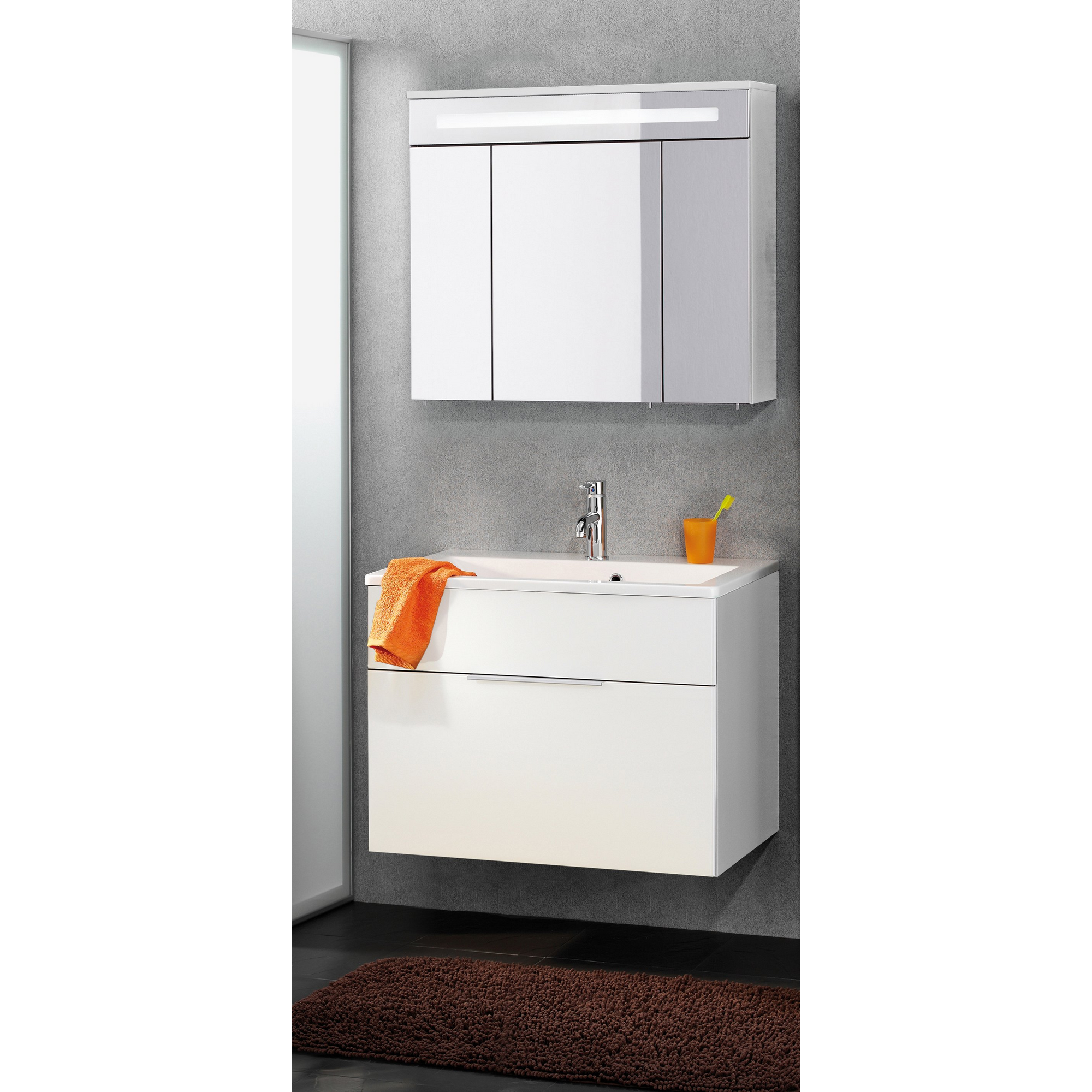 Waschtischunterschrank 'Kara' weiß 79,5 x 59 x 49 cm + product picture