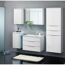 Weißes Badezimmermöbel-Set mit Spiegelschrank, Waschbeckenunterschrank und Hochschrank