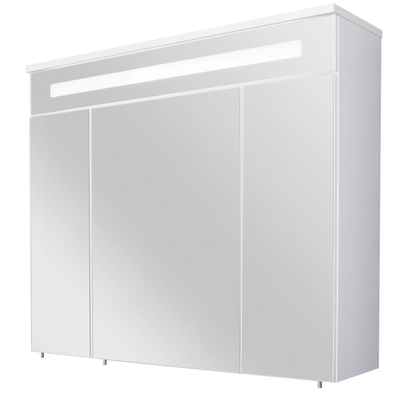 Weißer Spiegelschrank mit LED-Beleuchtung