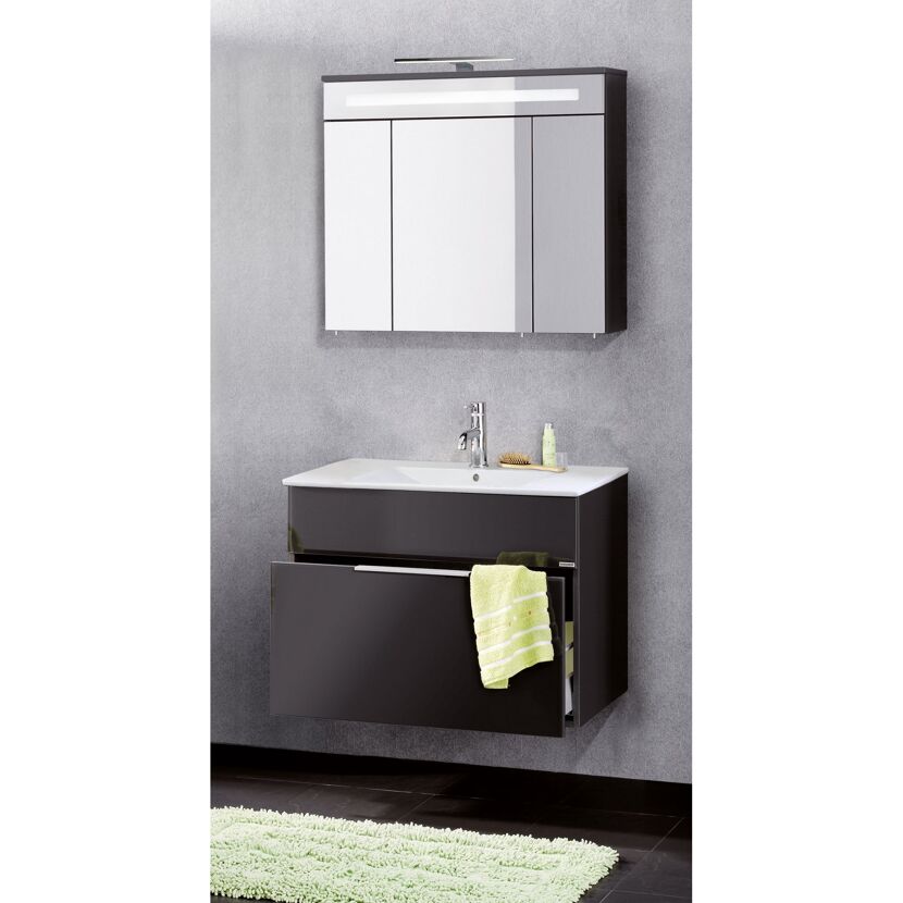 Badezimmermöbel mit Waschbecken und Spiegelschrank