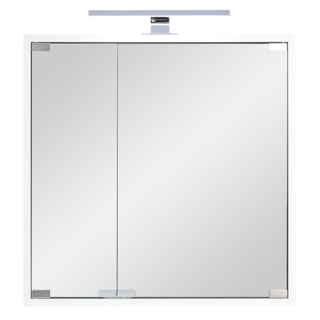 Weißer Spiegelschrank Riva LED, 2-türig