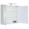 Weißer Spiegelschrank Riva LED, 2-türig, geöffnet