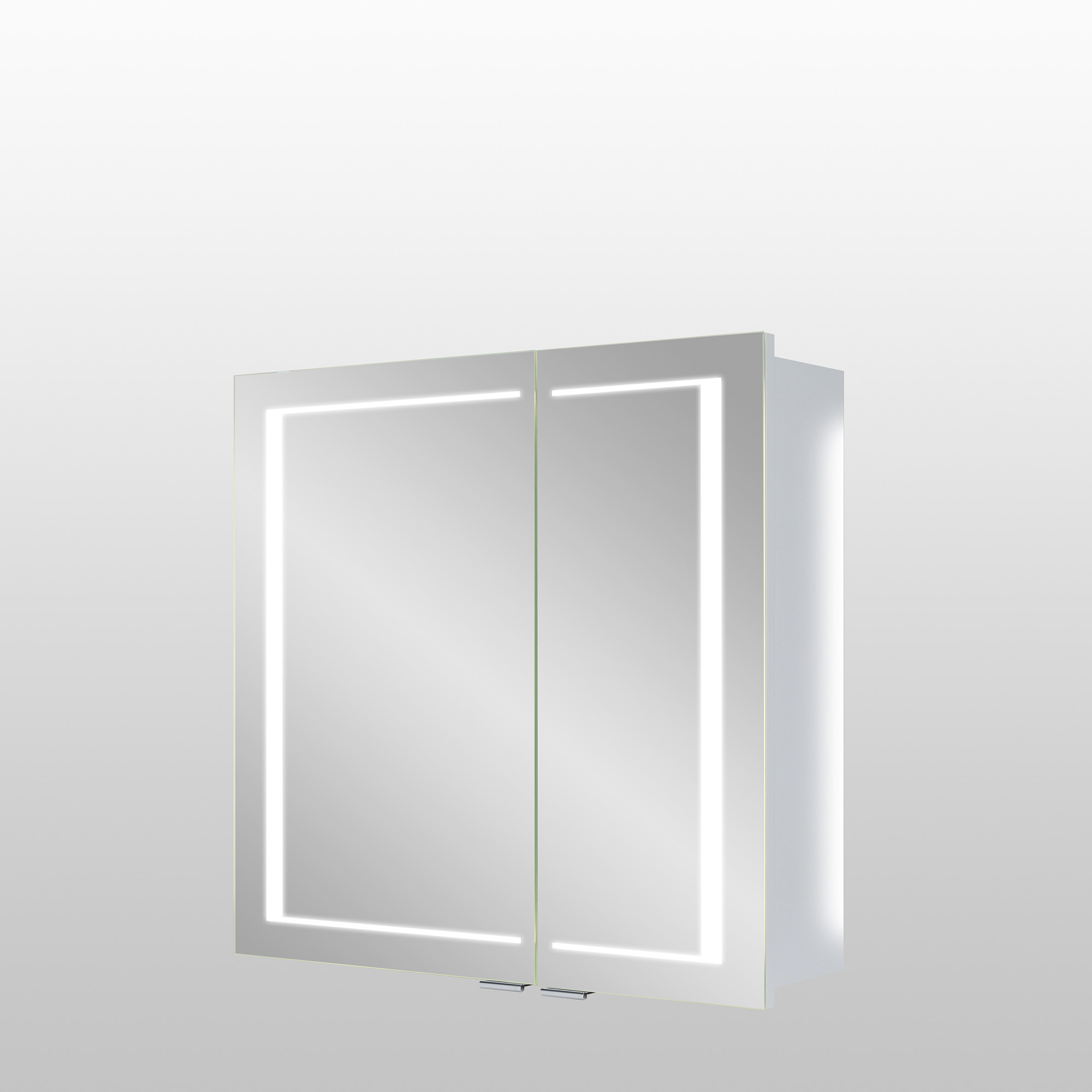 LED-Spiegelschrank 'Lina' 66 x 66 x 16,5 cm weiß, 2-türig + product picture