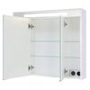 Weißer LED-Spiegelschrank Conny 80cm, 3-türig, geöffnet