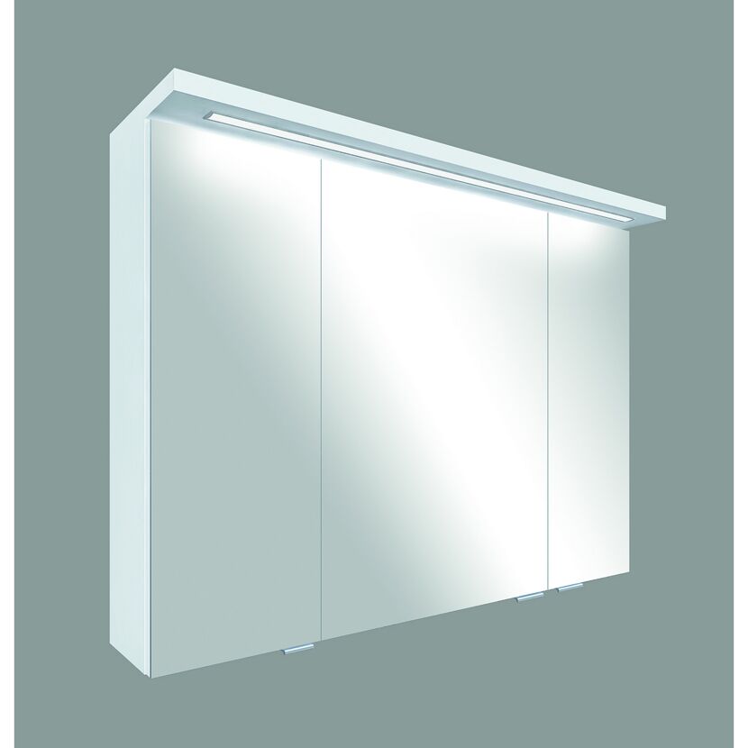 Weißer LED-Spiegelschrank Emily, 3-türig
