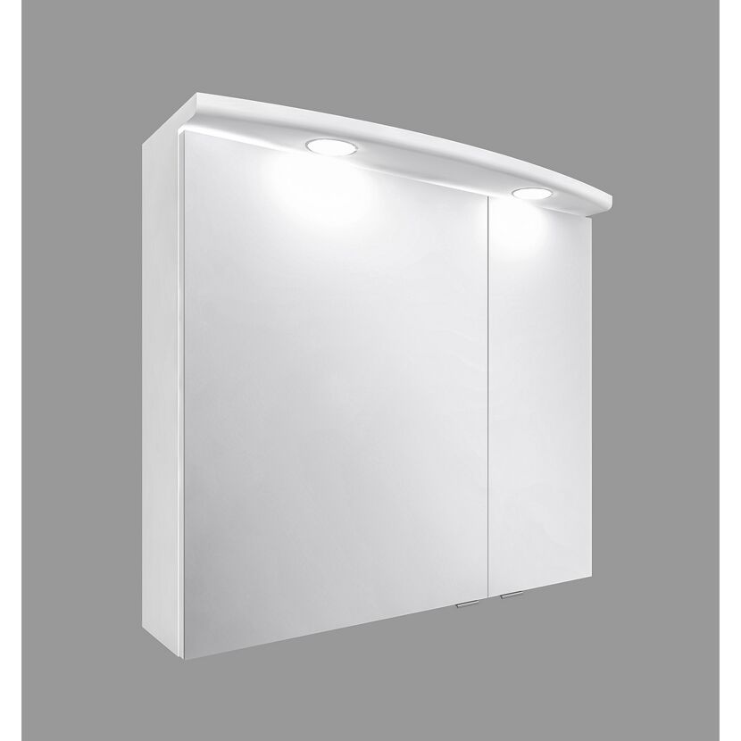 Weißer LED-Spiegelschrank, zweitürig