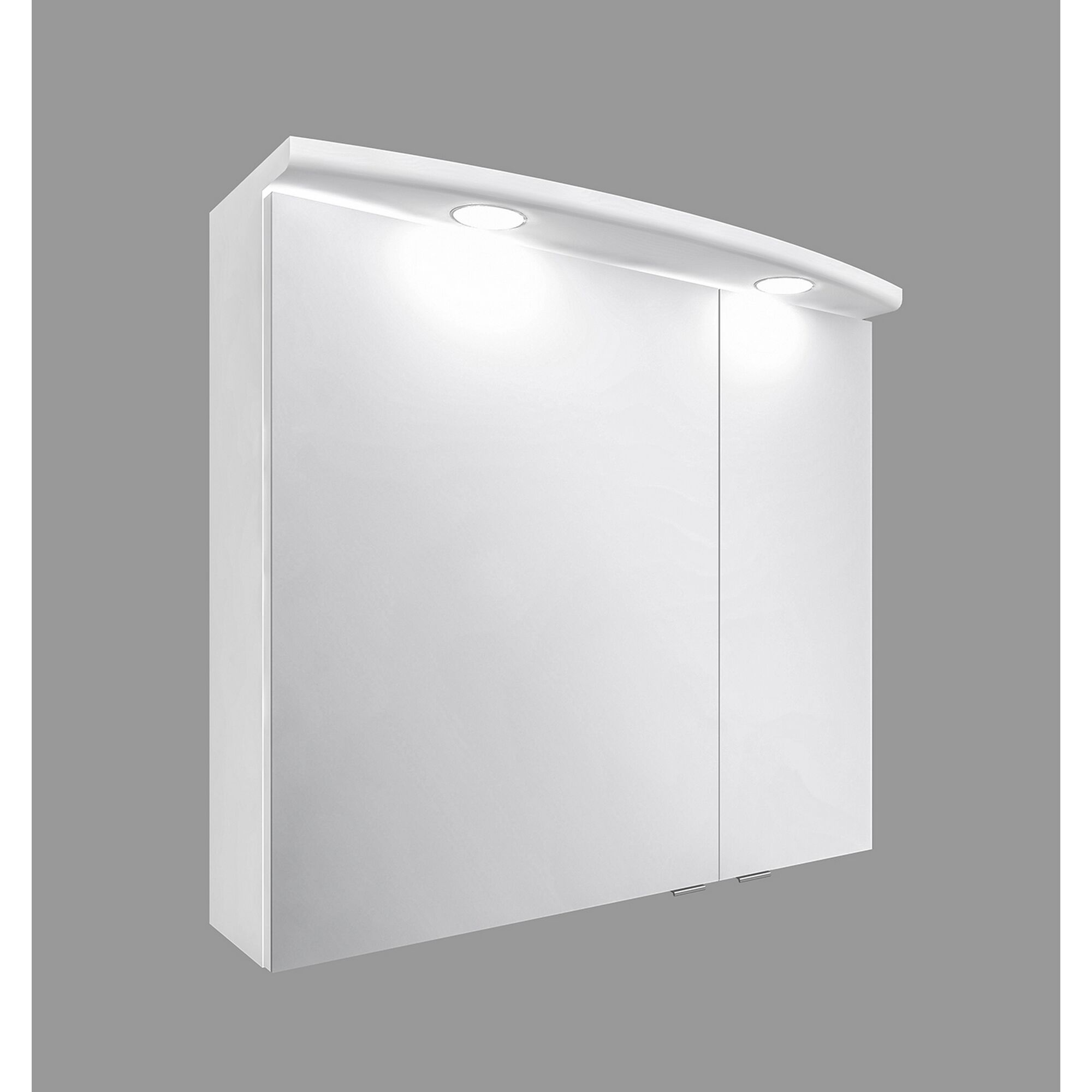Weißer LED-Spiegelschrank, zweitürig