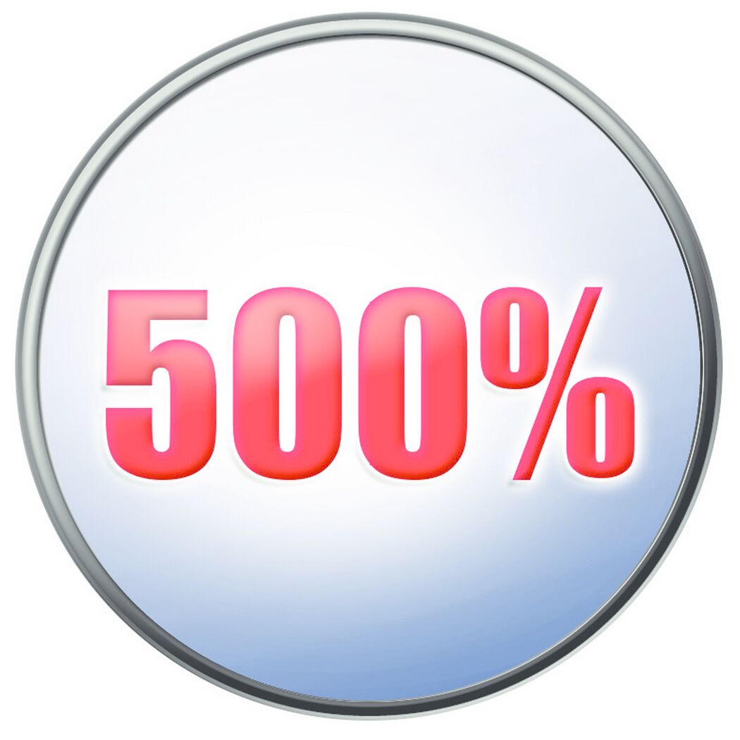 500% in Rot