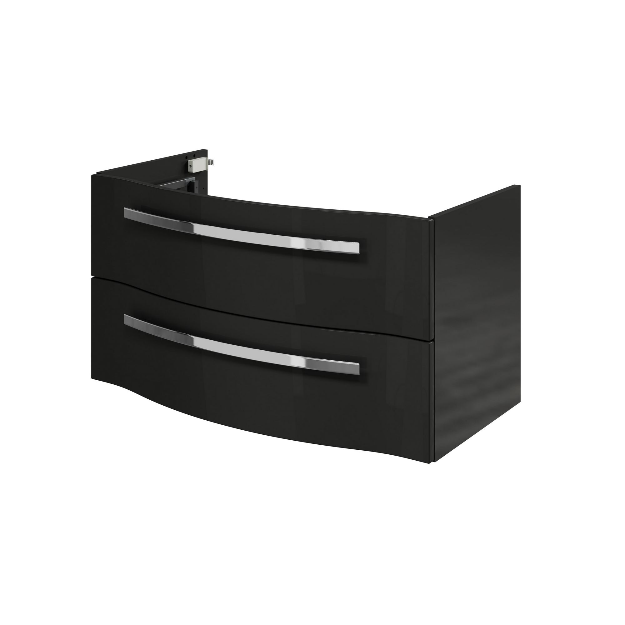 Waschbeckenunterschrank 'Juno' grau glänzend 90 x 48,2 x 48,1 cm