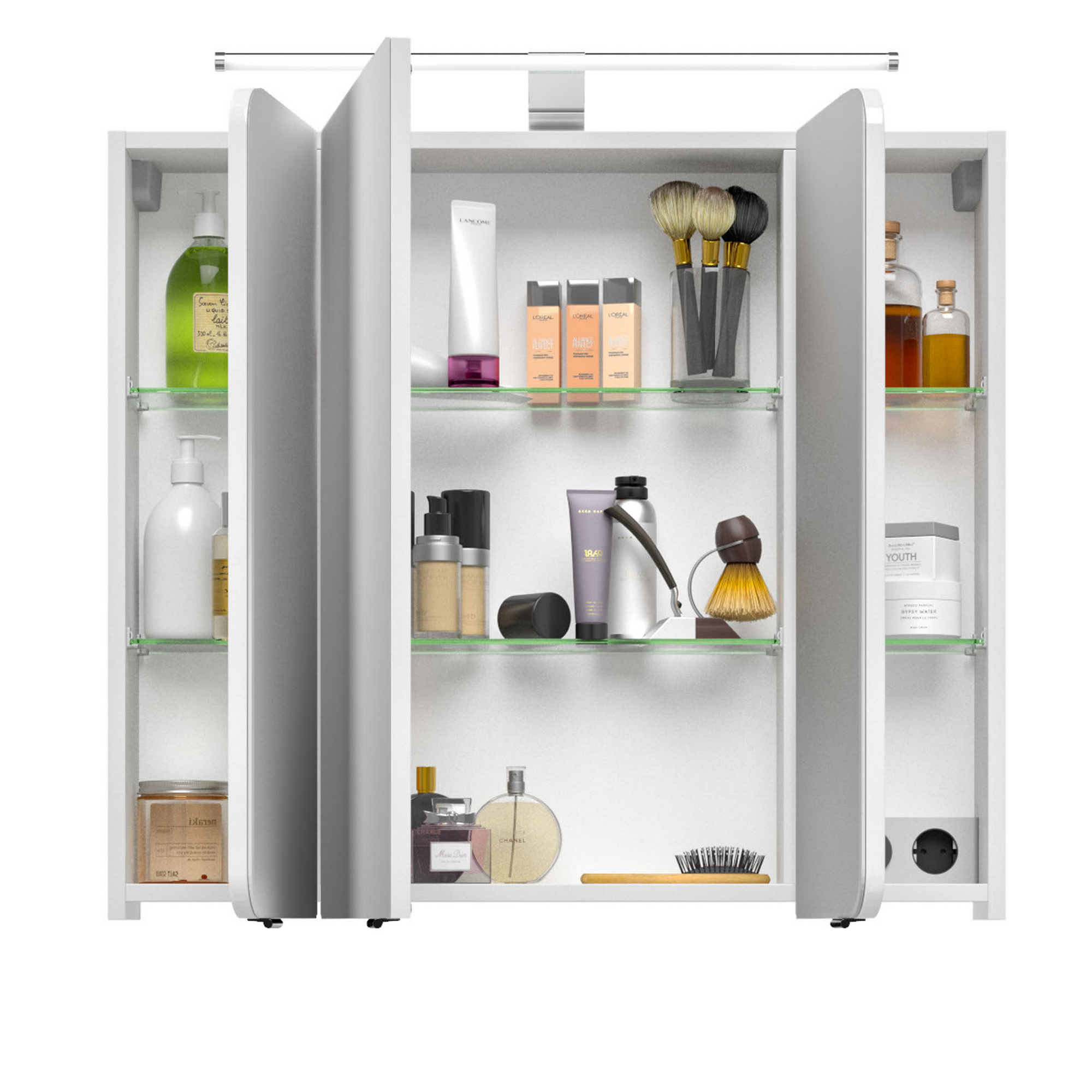 LED-Spiegelschrank 'Juno' weiß 90 x 72,2 x 17 cm