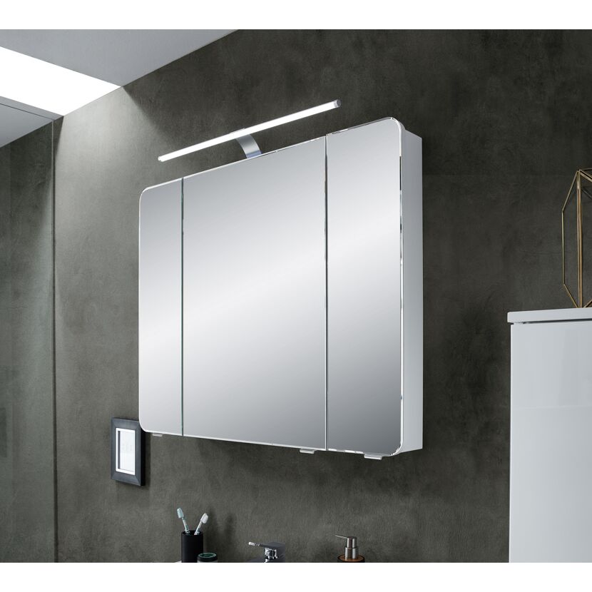 LED-Spiegelschrank 'Juno' weiß 90 x 72,2 x 17 cm