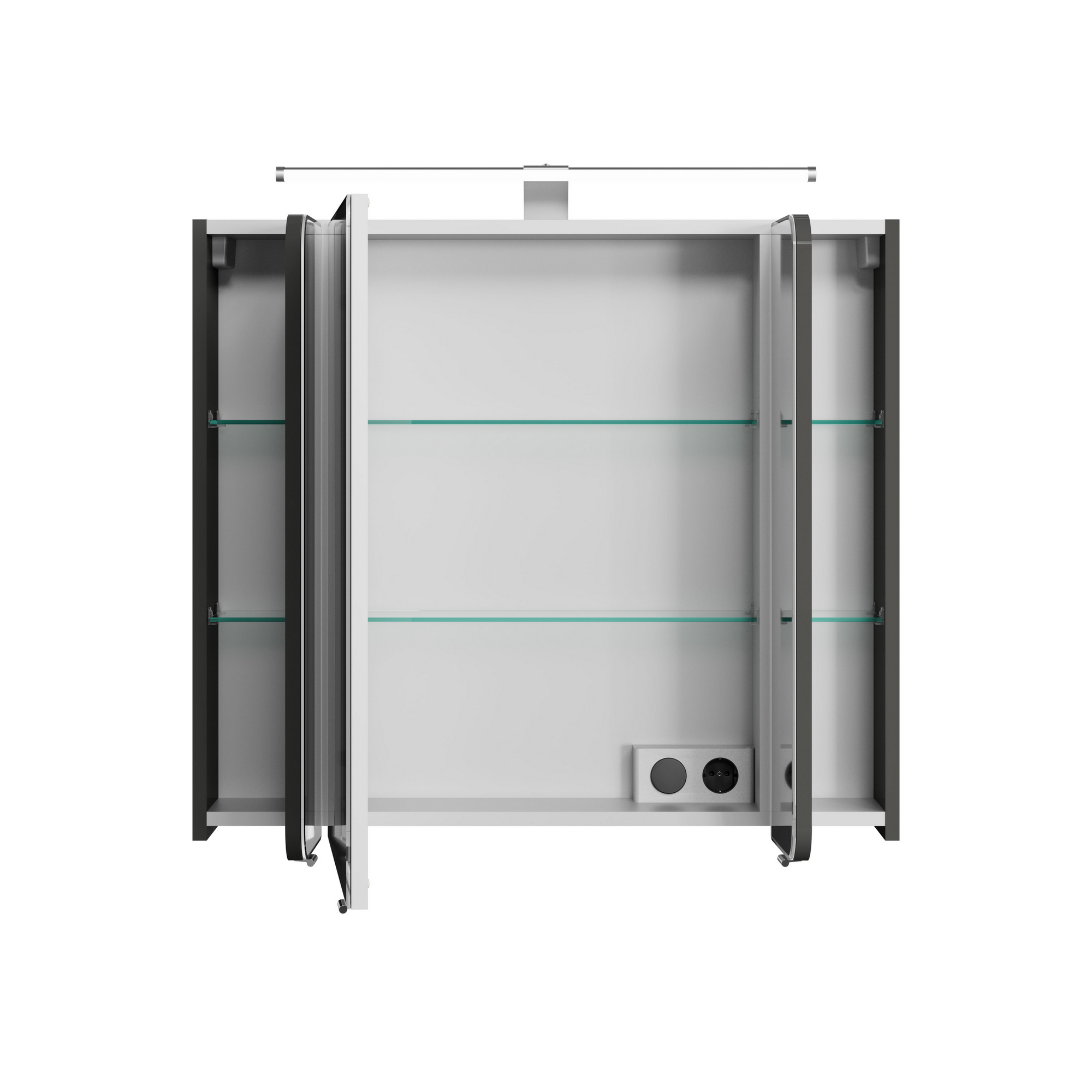 LED-Spiegelschrank 'Juno' grau 90 x 72,2 x 17 cm