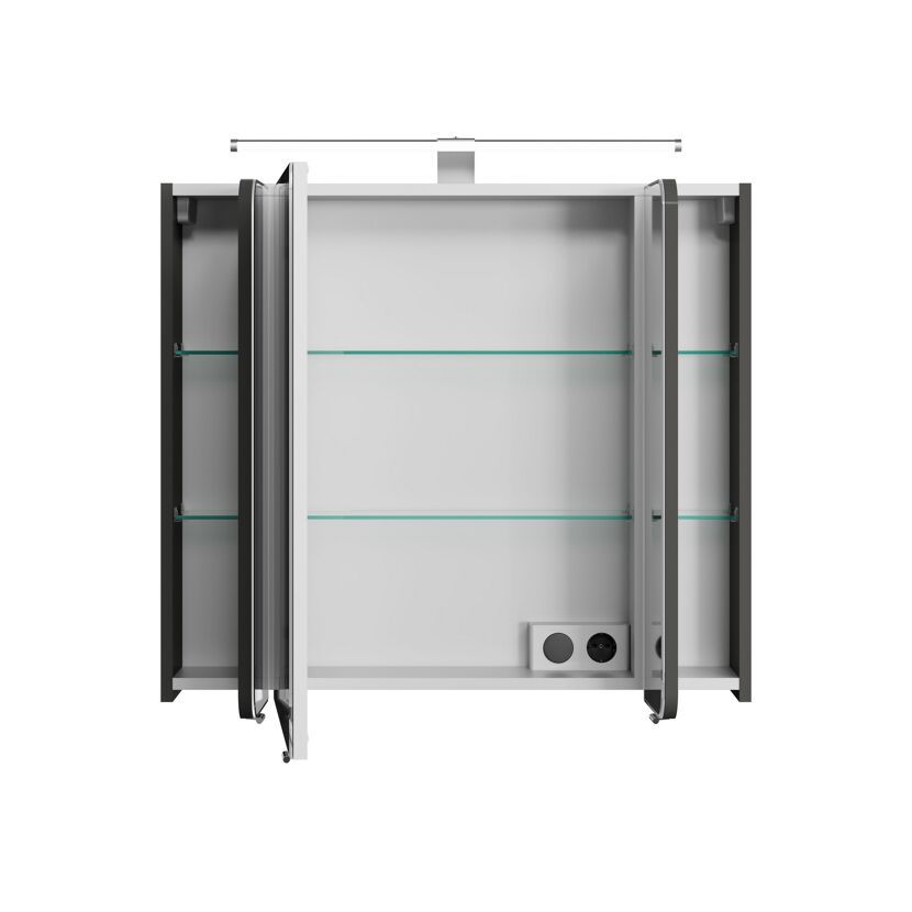 LED-Spiegelschrank 'Juno' grau 90 x 72,2 x 17 cm