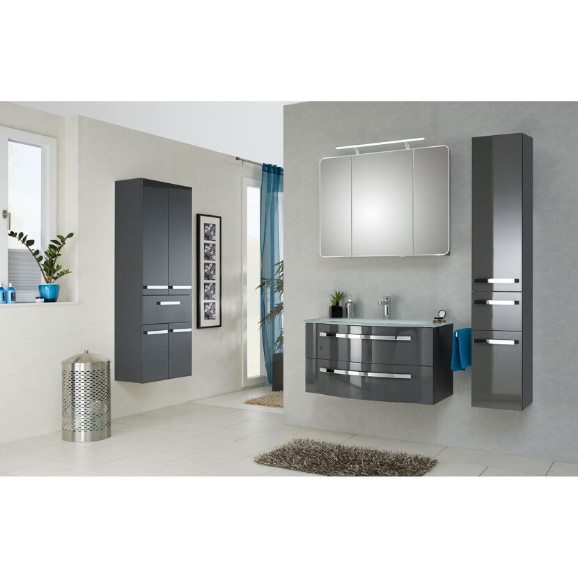 LED-Spiegelschrank 'Juno' grau 90 x 72,2 x 17 cm