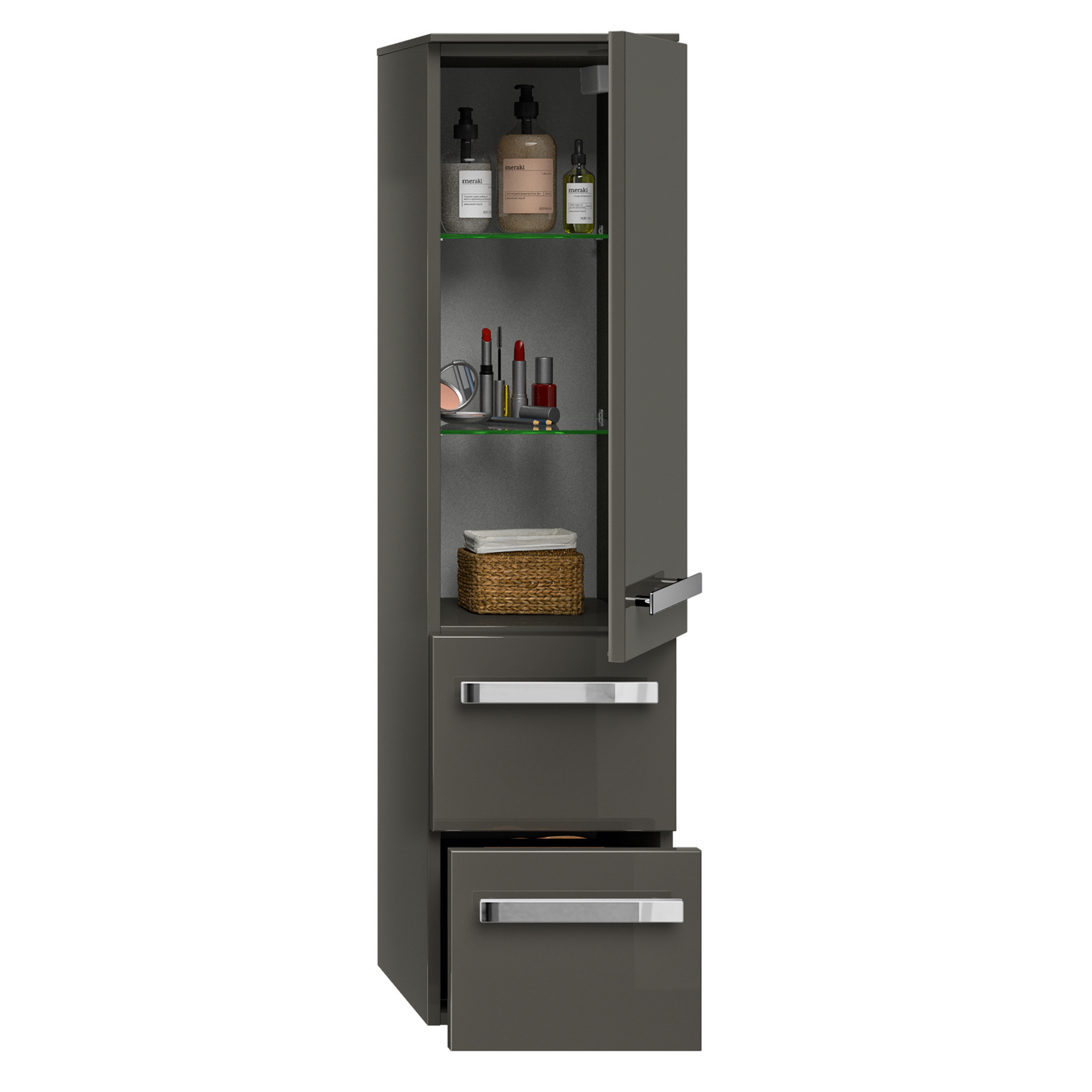 Midischrank 'Juno' grau foliert 30 x 121 x 33 cm