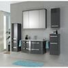 Midischrank 'Juno' grau foliert 30 x 121 x 33 cm