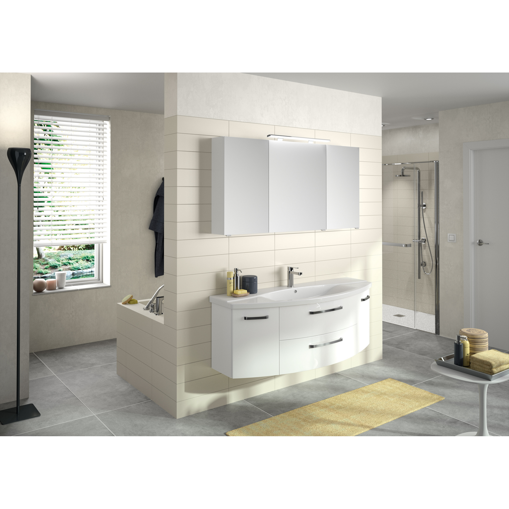 Spiegelschrank 'Bahamas' weiß 140 x 70,3 cm