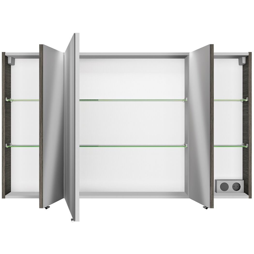 Spiegelschrank 'Bahamas' dunkelgrau 140 x 70,3 x 17 cm