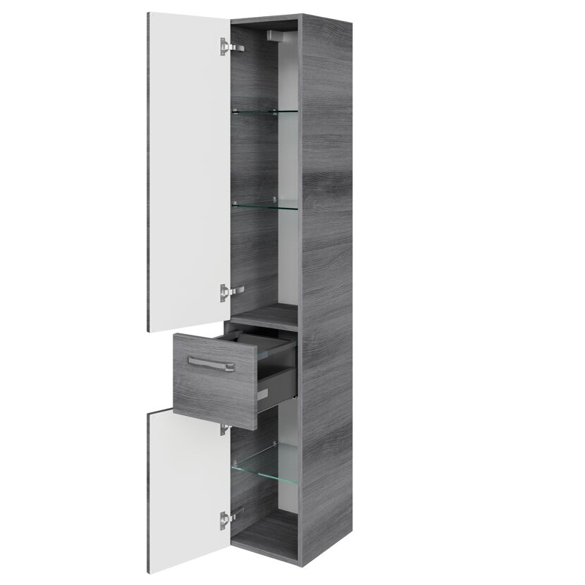 Hochschrank 'Bahamas' dunkelgrau foliert 30 x 168 x 33 cm