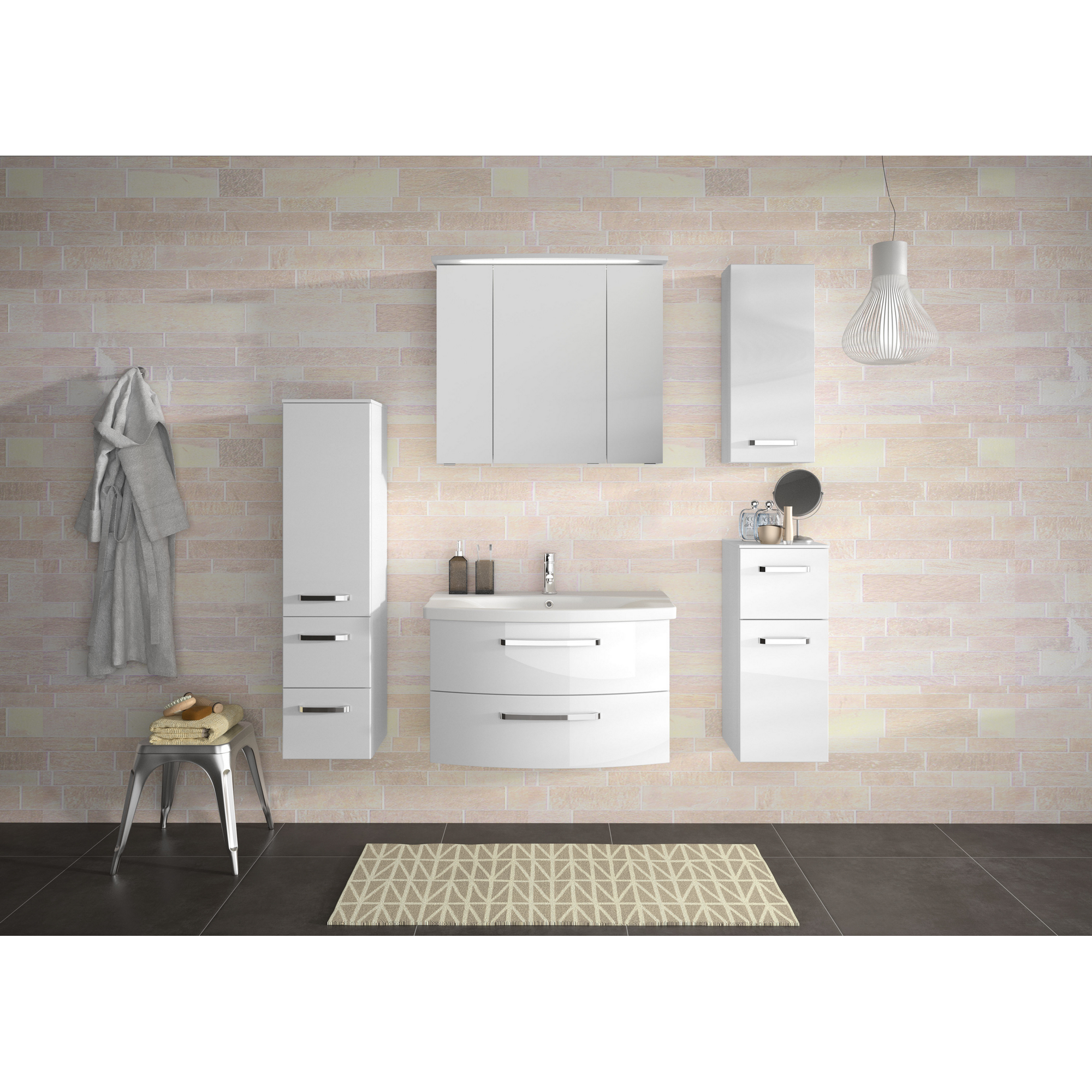Midischrank 'Bahamas' weiß foliert 30 x 121 x 33 cm