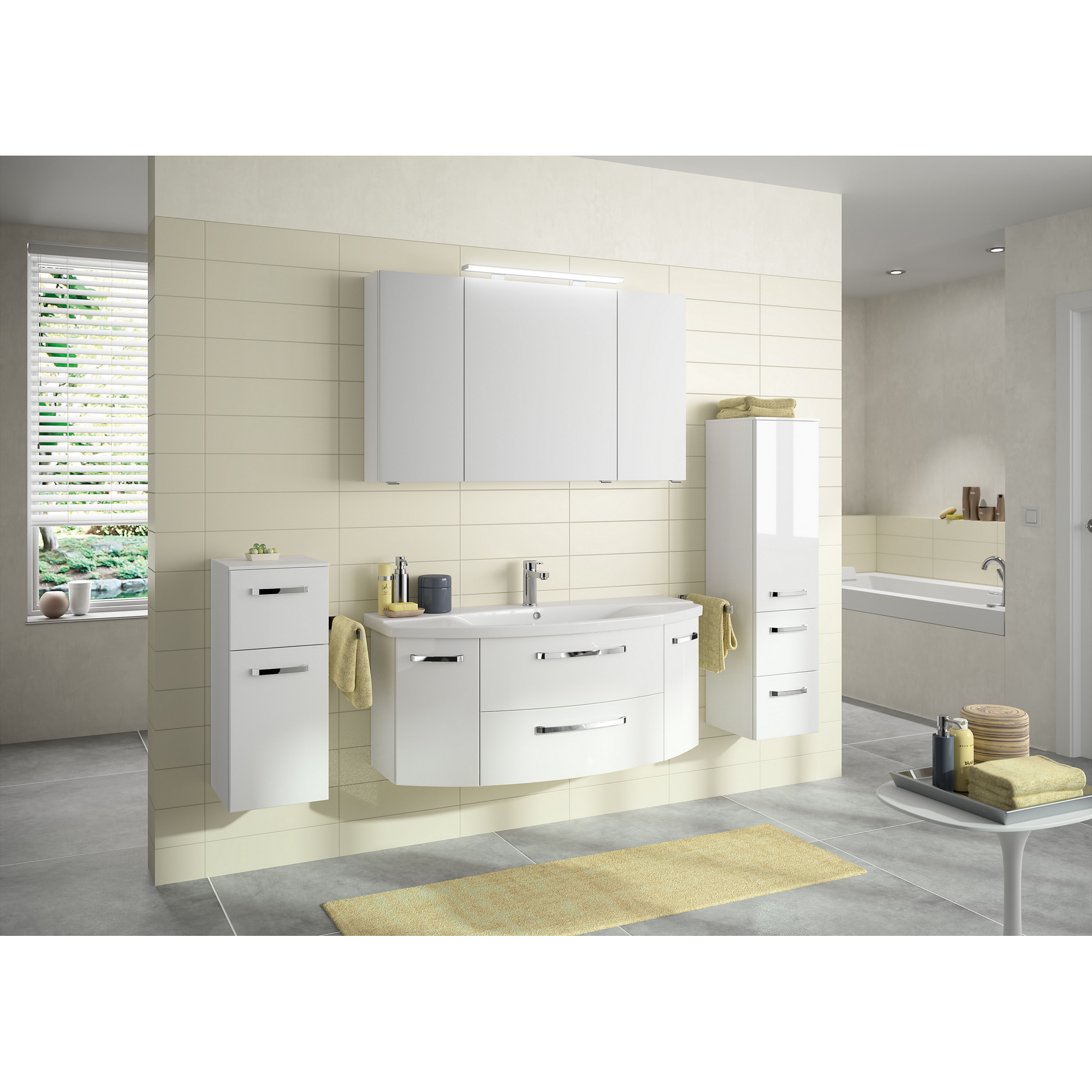Midischrank 'Bahamas' weiß foliert 30 x 121 x 33 cm