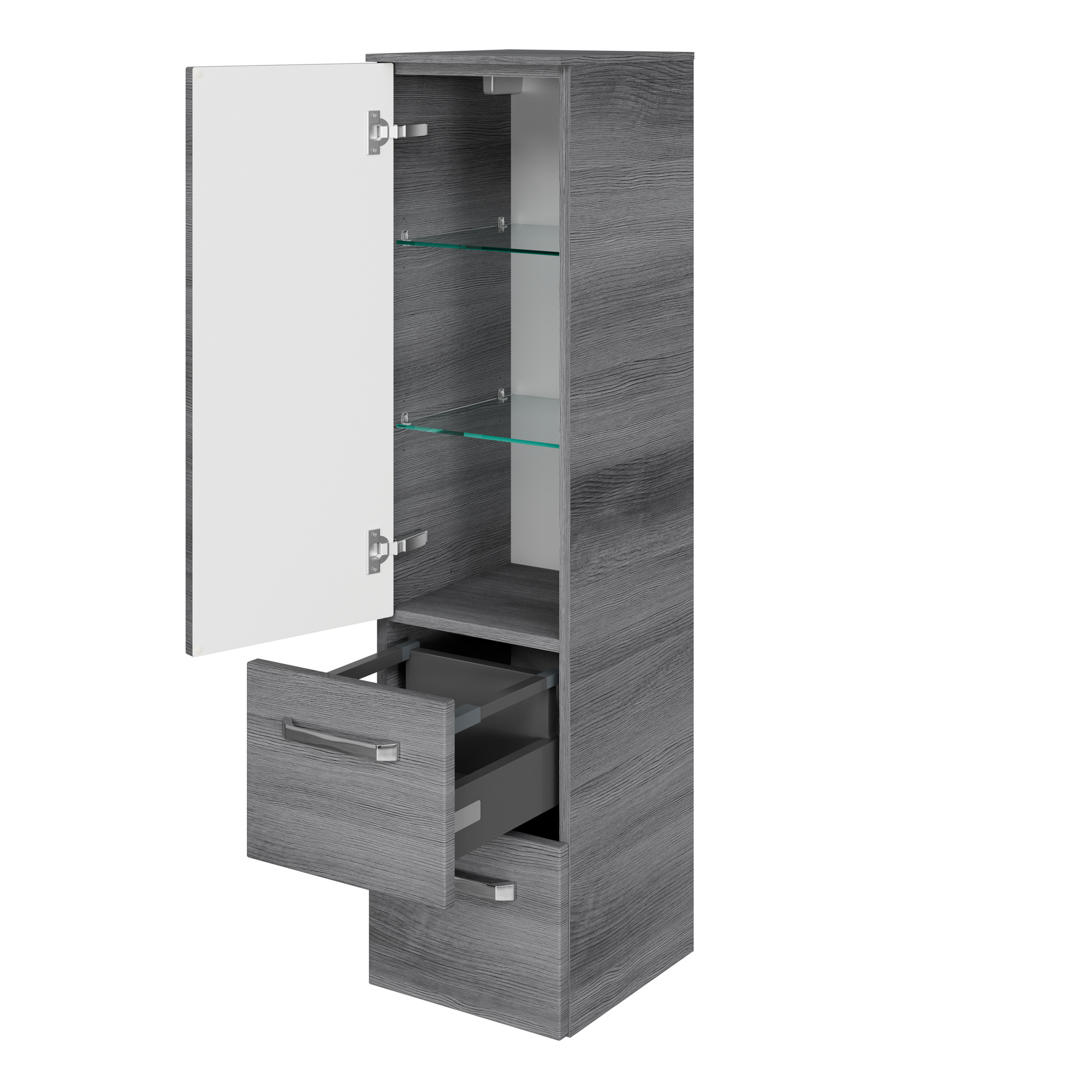 Midischrank 'Bahamas' dunkelgrau foliert 30 x 121 x 33 cm