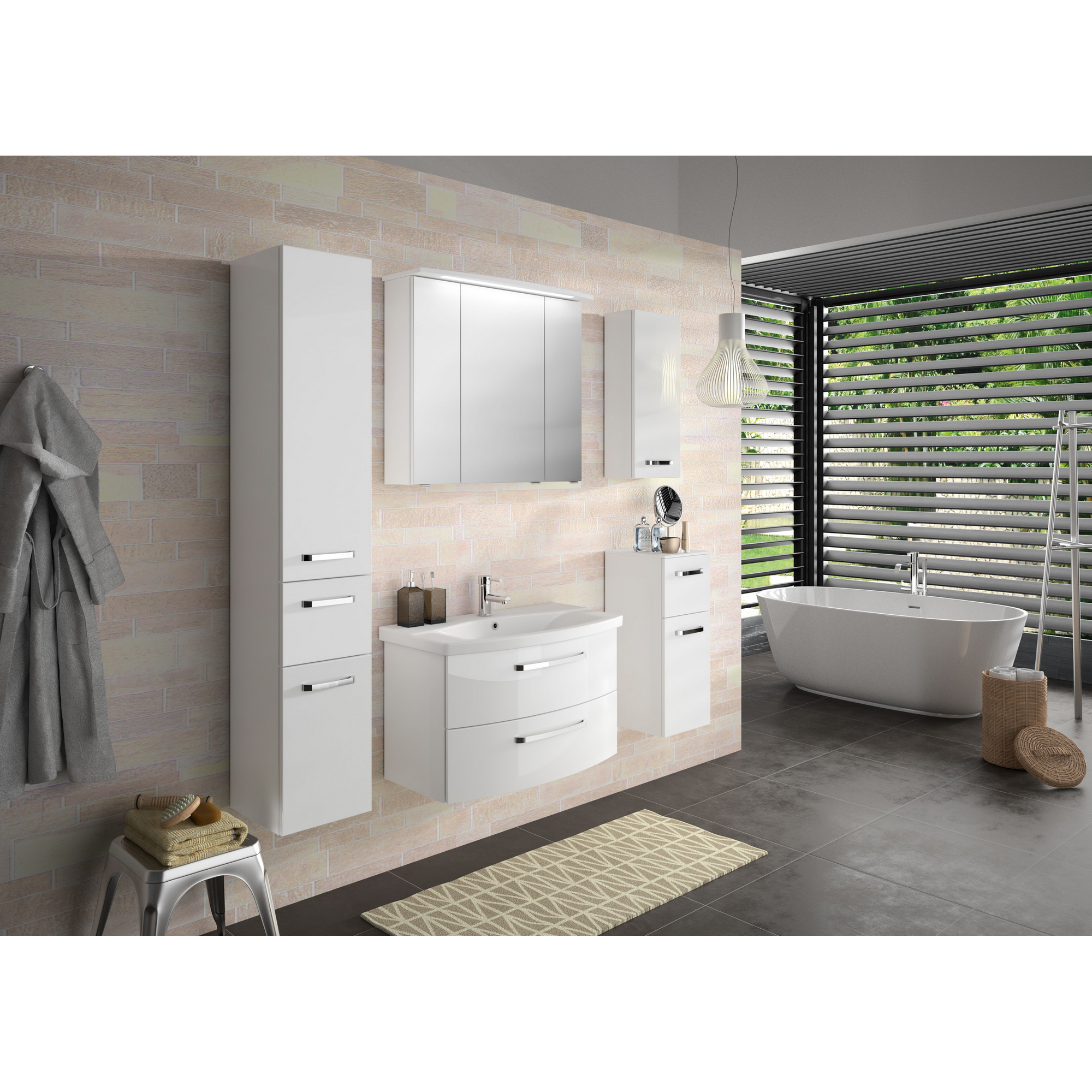 Hängeschrank 'Bahamas' weiß foliert 30 x 70 x 17cm